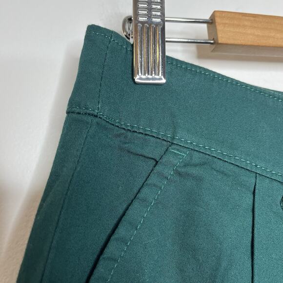 Loft Pleated Wide Leg Cropped Pants Green Womens Size 8 High Rise Trousers Work - Picture 3 of 8